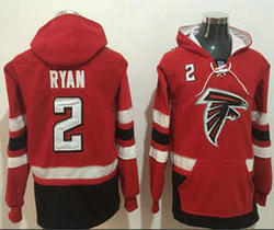 Atlanta Falcons #2 Matt Ryan Stitched Red Black Name & Number Pullover NFL Hoodie