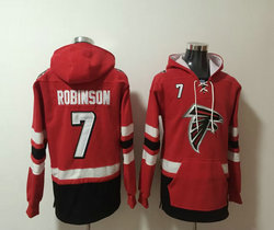 Atlanta Falcons #7 Bijan Robinson Red All Stitched Hooded Sweatshirt