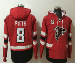 Atlanta Falcons #8 Kyle Pitts Red Stitched Hoodies