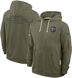 Atlanta Falcons Olive 2025 Salute To Service Pullover Hoodie
