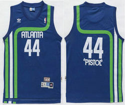Atlanta Hawks #44 Pete Maravich Light Blue Pistol Authentic Stitched NBA jersey