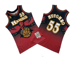 Atlanta Hawks #55 Dikembe Mutombo Red 96-97 Hardwood Classic Authentic Stitched NBA Jersey