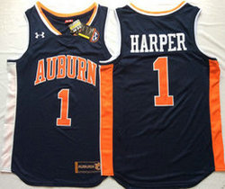 Auburn Tigers #1 Jared Harper Navy Blue College Basketball Jersey