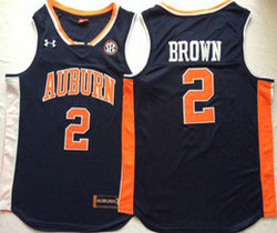 Auburn Tigers #2 Bryce Brown Navy Blue College Basketball Jersey