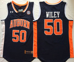 Auburn Tigers #50 Austin Wiley Navy Blue College Basketball Jersey