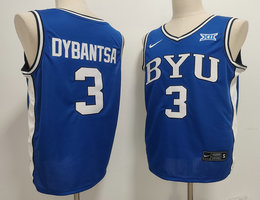 BYU Cougars #3 AJ Dybantsa Blue Stitched Basketball Jersey