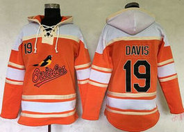 Baltimore Orioles #19 Chris Davis Orange Sawyer Hooded Sweatshirt Baseball Hoodie