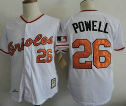 Baltimore Orioles #26 Boog Powell White Throwback Authentic Stitched MLB Jersey