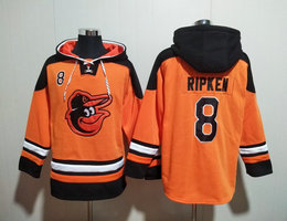 Baltimore Orioles #8 Cal Ripken Orange 2023 All Stitched Hooded Sweatshirt