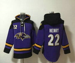 Baltimore Ravens #22 Derrick Henry Purple Stitched Hoodies