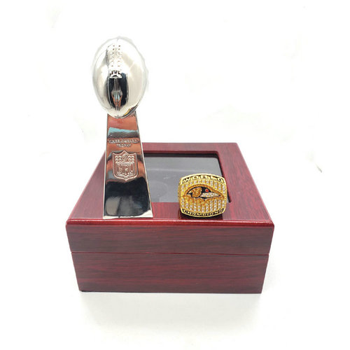 Baltimore Ravens 2000 NFL one ring + one trophy set