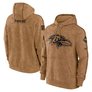 Baltimore Ravens 2023 Camo Salute To Service Pullove Hoodie