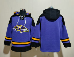 Baltimore Ravens Blank Purple 2023 All Stitched Hooded Sweatshirt