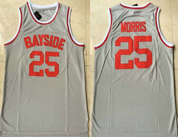 Bayside Tigers #25 Zack Morris Gray Movie Basketball Jersey