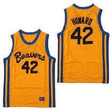 Beavers #42 Scott Howard Yellow Movie Basketball Jersey.jpg