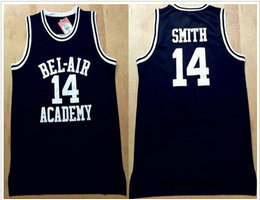 Bel-Air Academy #14 Will Smith Black College Basketball stitched Jersey