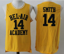 Bel-Air Academy #14 Will Smith Gold College Basketball stitched Jersey