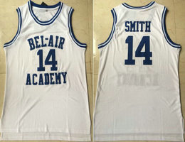 Bel-Air Academy #14 Will Smith White College Basketball stitched Jersey