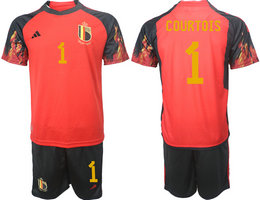 Belgium #1 COURTOIS Home 2022 World Cup National Soccer Jersey