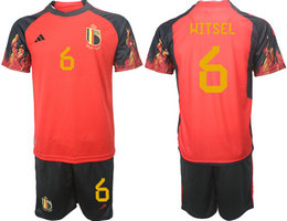 Belgium #6 WITSEL Home 2022 World Cup National Soccer Jersey