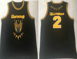 Black Panther Wakanda #2 HILLMOAGER Black Stitched Movie  Movie Throwback Stitched Basketball Jersey
