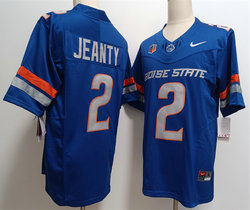 Boise State Broncos #2 Ashton Jeanty Blue F.U.S.E. Stitched Football Jersey