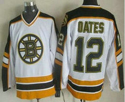 Boston Bruins #12 Adam Oates White Throwback CCM New Authentic Stitched NHL Jersey
