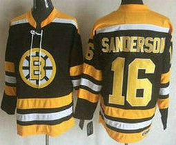 Boston Bruins #16 Derek Sanderson Black New Throwback CCM Authentic Stitched NHL Jersey
