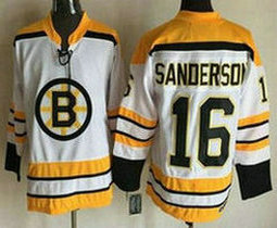 Boston Bruins #16 Derek Sanderson White New Throwback CCM Authentic Stitched NHL Jersey