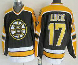 Boston Bruins #17 Milan Lucic 1996-97 Black CCM Vintage Throwback Authentic Stitched NHL jersey