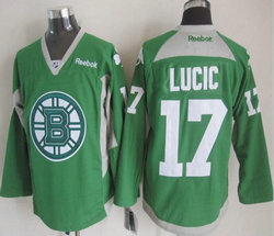 Boston Bruins #17 Milan Lucic Green Practice Authentic Stitched NHL Jersey