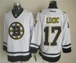 Boston Bruins #17 Milan Lucic White Reebok Throwback Authentic Stitched NHL Jersey