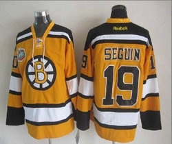Boston Bruins #19 Tyler Seguin Yellow With Patch Reebok Throwback Authentic Stitched NHL Jersey