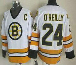 Boston Bruins #24 Terry O'Reilly White Throwback CCM Authentic Stitched NHL Jerseys