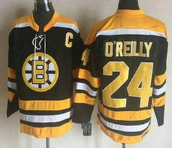 Boston Bruins #24 Terry Oreilly C Patch Black Throwback CCM New Authentic Stitched NHL Jersey