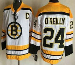 Boston Bruins #24 Terry Oreilly C Patch White New Throwback CCM Authentic Stitched NHL Jersey