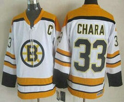 Boston Bruins #33 Zdeno Chara White Yellow CCM New Authentic Stitched NHL Jersey