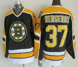 Boston Bruins #37 Patrice Bergeron Black CCM Throwback Authentic Stitched NHL jersey