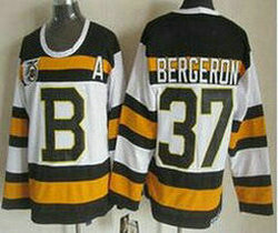 Boston Bruins #37 Patrice Bergeron White 75th Throwback CCM Authentic Stitched NHL jerseys