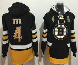 Boston Bruins #4 Bobby Orr Authentic Stitched NHL Hoodies