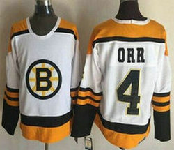 Boston Bruins #4 Bobby Orr Yellow White Throwback CCM new Jerseys Round neck