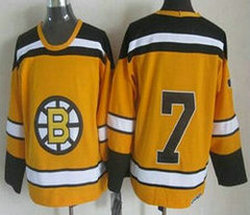 Boston Bruins #7 Phil Esposito Yellow CCM Throwback Authentic Stitched NHL Jersey