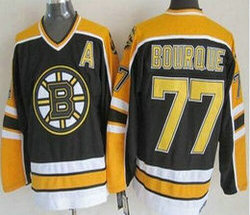 Boston Bruins #77 Ray Bourque 1996-97 Black CCM Vintage Throwback Authentic Stitched NHL jersey