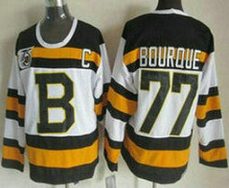 Boston Bruins #77 Ray Bourque White 75th Throwback CCM Authentic Stitched NHL jerseys