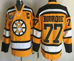 Boston Bruins #77 Ray Bourque Winter Classic Yellow CCM New Throwback Jersey
