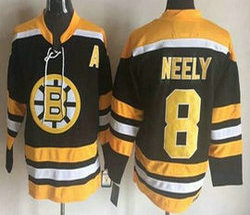 Boston Bruins #8 Cam Neely A Patch Black Throwback CCM New Authentic Stitched NHL Jersey