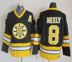 Boston Bruins #8 Cam Neely Black Throwback CCM Authentic Stitched NHL Jerseys