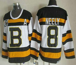 Boston Bruins #8 Cam Neely White 75th Throwback CCM Authentic Stitched NHL jerseys