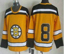 Boston Bruins #8 Cam Neely Yellow CCM Throwback Authentic Stitched NHL Jersey