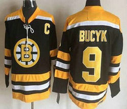 Boston Bruins #9 Johnny Bucyk Black Throwback CCM New Authentic Stitched NHL Jersey